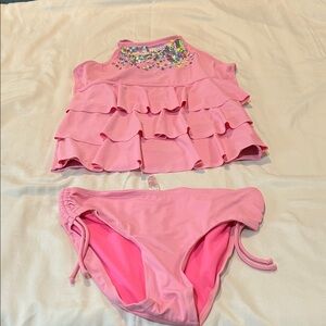 Justice Pink Ruffle Bikini Set